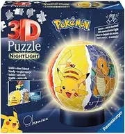 Ravensburger 3D Puzzle 11547 - Nachtlicht Puzzle-Ball Pokémon - 72 Teile - für Pokémon Fans ab 6 Jahren, LED Nachttischlampe mit Klatsch-Mechanismus: Erlebe Puzzeln in der 3. Dimension