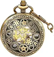 [BOSHIYA] Wind Up Mechanical Pocket Watch and Chain