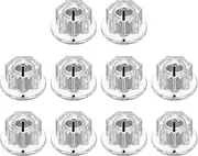 uxcell 10pcs Clear Guitar Effect Pedal Knob, 7/16" Plastic Brass Insert Electric Guitar Knobs for Amplifier Guitar Bass Volume Control