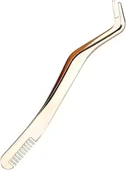 Professional 2 in 1 Curved Lash Tweezers for DIY Eyelash Extension Supplies Gold, 12 x 1.1cm