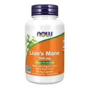 Organic Lions Mane Mushroom 60 VegCaps By Now Foods