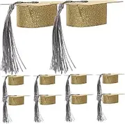 Wine Goblet Caps Set 10pcs Graduation Hat Goblet Covers Mini Doctoral Caps Decorative Accessories for Party Dec