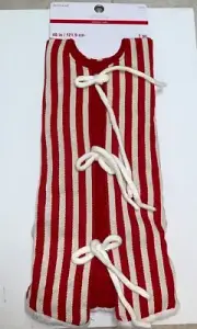 ASHLAND Natural/Red Stripe Christmas Tree Skirt 48 in. NEW Tags XMAS Home Decor