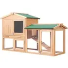 Chicken Coop Rabbit Hutch 138cm x 44cm x 85cm Large House Run Cage Wooden Outdoo