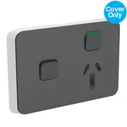 Clipsal Iconic Single Powerpoint + Extra Switch 10A Skin Anthracite