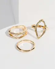 Gold Textured Ring Pack