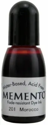 Tsukineko Memento Dye Water Based Ink REFILL Reinker 201 morocco Red