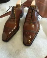 Handmade Customize designer Men Brown Leather To-Cap Lace up Dress Shoes For Men