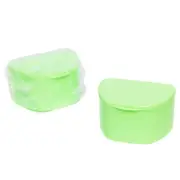 Green 40 Pack Bulk Denture Case Bath Holders for Retainers Teeth Guards (Sealed)
