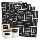 136 Chalkboard Pantry Labels for Food Containers, White Script on Black Sticker