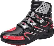 Professional Motorcycle Shoes(36-47), Streetbike Mid Top/Ankle Support/Motorbick Boots, Durable & Anti-Slip, Four Seasons/Outdoor Biker Boots