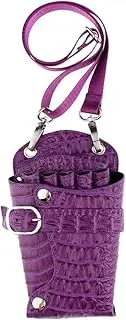 PU Hairdressing Scissors Shears Combs Cutting Tools Holster Bag Pouch Purple