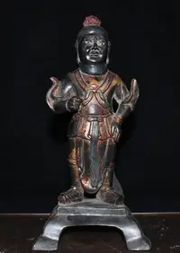 在飛比找Yahoo!奇摩拍賣優惠-純銅佛像天王傭造像，老銅佛像。321614重量3.49斤 F