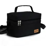 Lunch Bag for Men/Women, Insulated Reusable Lunch Box Leakproof 7.5L Black
