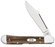 Case xx Knives Mini Copperlock Natural Zebra Wood 25143 Pocket Knife Stainless