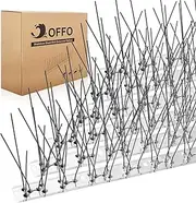 Bird Spikes Pre-Assembled for Roofs and Windows, Durable Pigeon Spikes for Deterring Crows, Possume, Seagulls and Small Birds, Bird Deterrent Spikes Set Cover 5.3m(17.4 Feet), Bright Silver