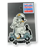 Cat Sticker Girl Scooter Quirky Fun Cute Kawaii Decal B-Side Label Japan