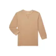 Wonder Nation Boys Long Sleeve Thermal Shirt, Size S (6-7) Color Carmel