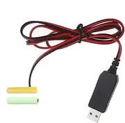 Battery Eliminators AA - 1m Voltage Converter Cable 5V to 3V - AA Battery Eliminators | 5V to 3V Battery Converter 1m | Replace Adapter, USB Supply Cable Replace AA/AAA Batteries for LED Lights, Small