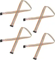 uxcell 4 Pcs IDC Rainbow Wire Flat Ribbon Cable FC-Female to 14P 11.8 Inch Length 2.54mm Pitch Breadboard Jumper Wires for Electronic Projects