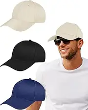 [Yahenda] 3 Pcs XXXL Oversize Baseball Cap 23.6-26.8 Inches Adjustable Big Head Hats for Men