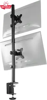 Dual LCD Monitor Desk Mount Stand Heavy Duty Vertical 2 Screens 32" Adjustable