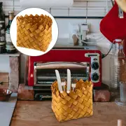 Wood Chip Storage Basket Hanging Wire Baskets for Kitchen Woven