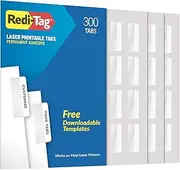 Redi-Tag Laser Printable Index Tabs, Permanent Adhesive, 2 x 7/8 Inches, Bulk Packed, 300 Tabs per Pack, White (39170)