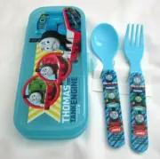 Thomas The Train Blue Flatware 1 fork and 1 spoon with Carrying Case-Brand New!