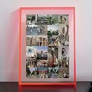 HLYU 15x19 Acrylic Picture Frame, Floating Photo Frame for Wall Hanging and Desktop Decoration for Gallery, Home and Office (Fluorescent Pink)