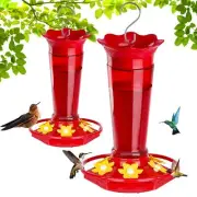 Hummingbird Feeders 10 OZ 2 Pack Outdoor Hanging Ant Bee Proof Nectar