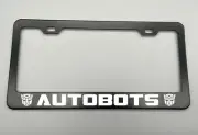 laser engraved TRANSFORMERS AUTOBOT BLACK Stainless Steel License Plate Frame