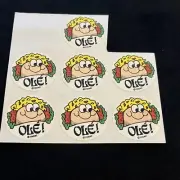 Vintage 80’s Trend Matte TACO “Ole!” Scratch & Sniff Stickers - Rare