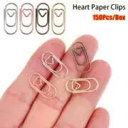 150Pcs Heart Shape Binder Clip Gold Rose Gold Color Clips Holder Paper Clips