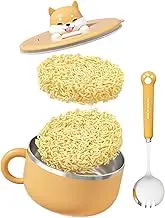 Instant Noodle Bowl | 304 Stainless Steel Heat Resistant Ramen Cooker Cup - Large Capacity, College Dorm for Girls, Dustproof Kitchen Supplies for Instant Cooking Kitchen Home