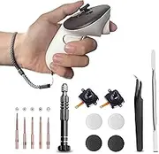 2 Pack Joystick Replacement Kit for Oculus Quest 3, Repair Kit for Meta Quest 3 Controller, Including 2 Joysticks, 2 Replacement Wrist Straps, Screwdriver, Tweezer, Pry Tool, 4 Thumbstick Grips