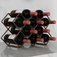 在飛比找momo購物網優惠-【家居生活館】菱形創意紅酒架 八瓶裝(酒架 酒瓶架)