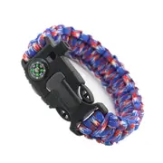 3PCS 5-in-1 Multi-function Outdoor Seven-core Umbrella Rope Lanyard Camping Adventure Bracelet Red, blue and white camouflage