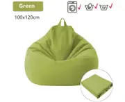 100x120cm Extra Large Bean Bag Chairs Sofa Cover Indoor Lazy Lounger For Kids Adults Green