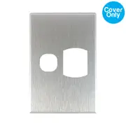 Connected Switchgear GEO Vertical Single Powerpoint Brushed Silver Aluminium Cover