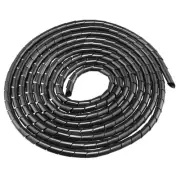 14mm Flexible Spiral Tube Cable Wire Wrap Computer Manage Cord Black 4.5-6M