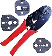 Nikang Crimping Tool Set, 4 Interchangeable Dies, Crimp RF Connectors BNC TNC SMA UHF PL259 N F ST SC etc, Ergonomic Pliers