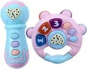 Kisangel 2Pcs Musical Shaking Hand Bell Light Up for Interactive Educational Sound and Rhythm Instrument for Stimulate Brain Development Random Color