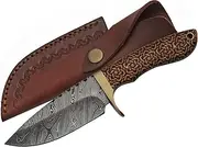 Szco Supplies Damascus Celtic Knot Hunting Knife, Brown, 9 Inches