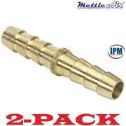 2-PACK! 129-2 MettleAir Brass Hose Splicer 1/8" Hose Barb x 1/8" Hose Barb NEW!