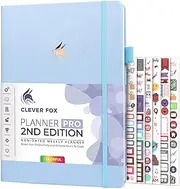 Clever Fox Planner PRO 2nd Edition – Undated Weekly Agenda Planner for Setting Goals, Tasks & Time Management – Life Organizer with To-do Lists & Habit Trackers – Large, 8.5x11″ (Periwinkle)