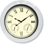 Poolmaster 52557 18" Clock/Thermometer/Hygrometer - White