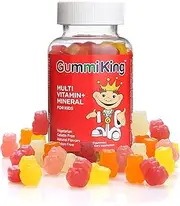 Gummi King Multi Vitamin + Mineral Gummi (dietary Supplement), Natural Grape, Lemon, Orange, Strawberry, and Cherry, 60 Count