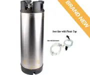Premium New 19L Litre Cornelius Stainless Steel Keg W/ Picnic Tap Gas Disconnect