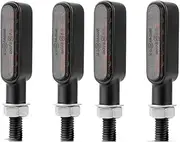 LED Indicator Blinkers Amber Lamp Accessories Motorcycle LED Turn Signal Light 8mm 12V Moto Indicator Lamp 3Led Turn Signal For Ho&nd&a For Cafe Racer(4pcs-6Led)